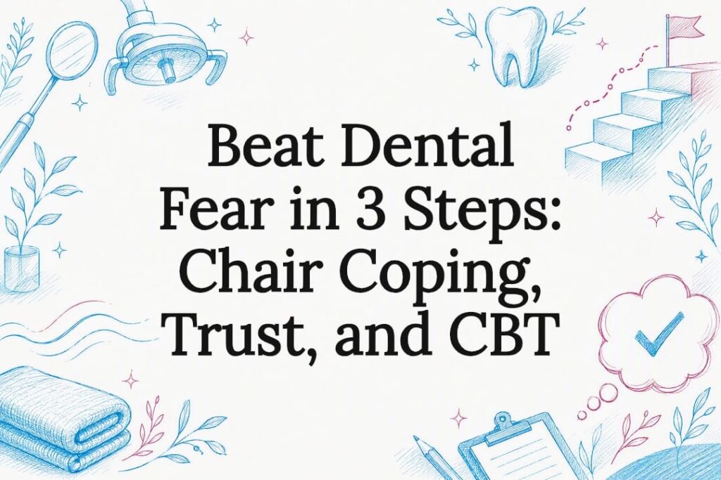 Decorative dental fear coping title card