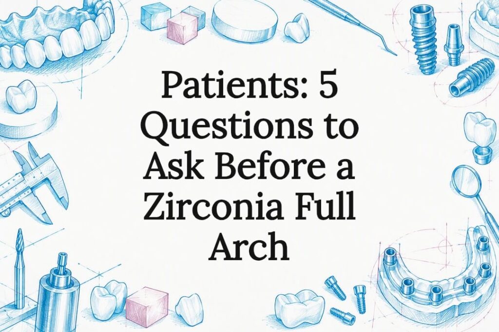 Decorative zirconia full arch title card