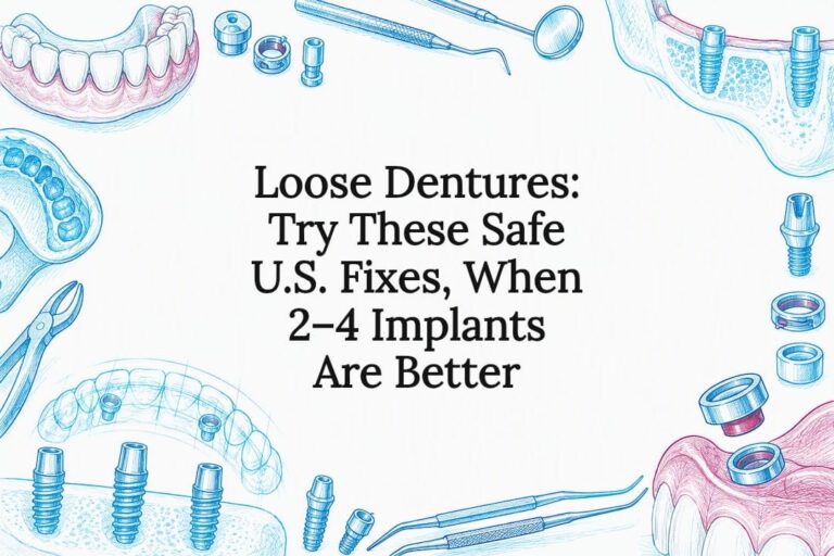 Loose Dentures: Try These Safe U.S. Fixes, When 2–4 Implants Are Better