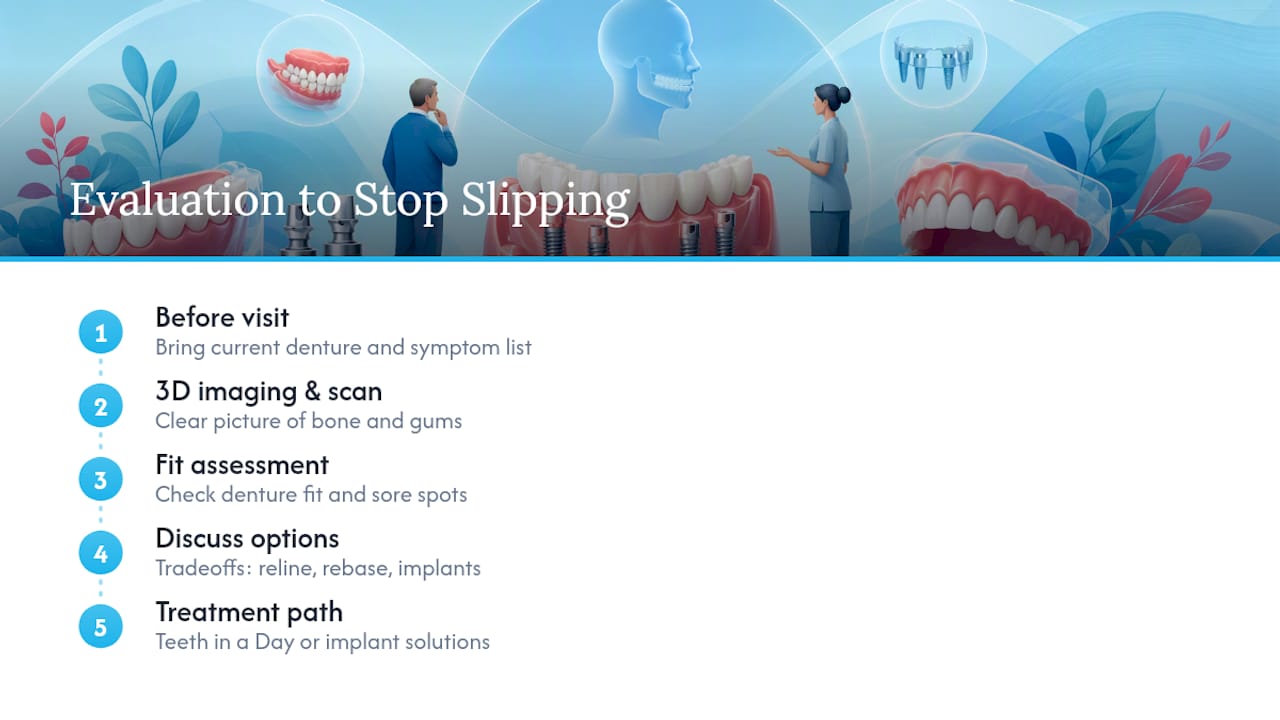 How Complete Dental Care Can Help You Stop the Slipping — overview diagram